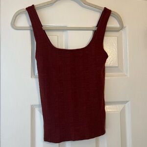 American Eagle Outfitters Maroon Stretchy Cotton Tank Top, Women’s Size Small